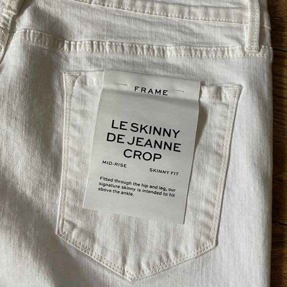 NWT FRAME Le Skinny de Jeanne Crop Jeans White Mid Rise Women’s 34 - Picture 6 of 7